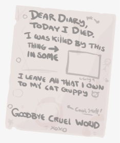 Isaac S Last Will Is The Game Over Screen Of The Game - Handwriting, HD Png Download, Transparent PNG