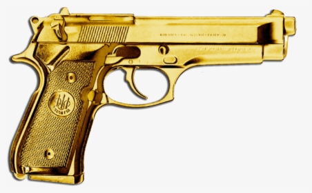Handgun Transparent Gold - Gold Gun Png, Png Download, Transparent PNG