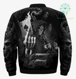 Skull Of Game Over Print Jacket %tag Familyloves - Grim Reaper Ace Card, HD Png Download, Transparent PNG