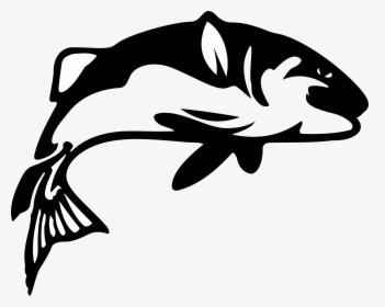 Fish Bass Fishing Clipart Free Best On Transparent - Fish Silhouette Png, Png Download, Transparent PNG