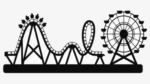 Roller Coaster Clipart Black And White Transparent - Roller Coaster Clip Art, HD Png Download, Transparent PNG