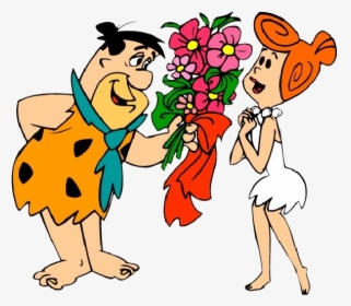 Wilma Flintstone Fred Flintstone Dino Pebbles Flinstone - Fred Flinstone With Flowers, HD Png Download, Transparent PNG