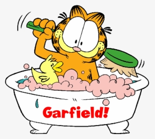 Transparent Garfield Clipart - Garfield Taking A Bath, HD Png Download, Transparent PNG