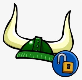 Emerald Viking Helmet Icon - Club Penguin Green Helmet, HD Png Download, Transparent PNG