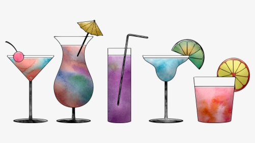Cocktails, Watercolor, Colorful, Watercolour, Paint - Smoothie, HD Png Download, Transparent PNG