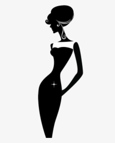 Silhouette Woman Royalty-free Clip Art - Black And White Fashion Clipart, HD Png Download, Transparent PNG