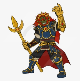 Demon King Ganondorf  wielding The Trident Of Power - Cartoon, HD Png Download, Transparent PNG