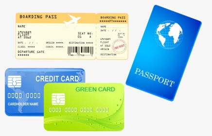 Credit Cards Ticket And Passport Png Clipart Image, Transparent Png, Transparent PNG
