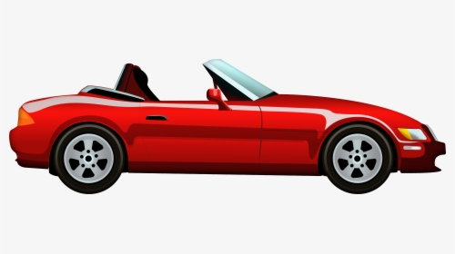 Red Cabriolet Car Png Clip Art - Cartoon Convertible Car Png, Transparent Png, Transparent PNG