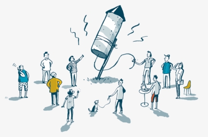 An Illustration Of People Gathered Around A Launching - Illustration, HD Png Download, Transparent PNG