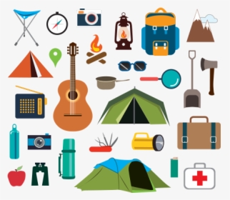 Camping Stuff Free Vector And Png - Camping Icons, Transparent Png, Transparent PNG