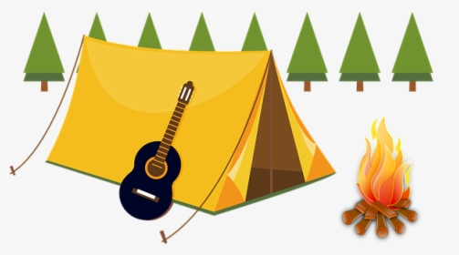 Camping, Tents, Fireplace, Summer, Trees, Guitar, Comic - Literacy Night Ideas, HD Png Download, Transparent PNG