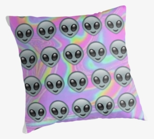 Alien Emoji Holographic Effect Throw Pillows Rad Png - Cushion, Transparent Png, Transparent PNG