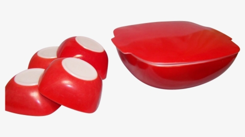 Pyrex Red Square Bowl With Lid & 4 Dessert Bowls Set - Plastic, HD Png Download, Transparent PNG