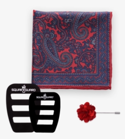 Paisley Red Square And Red Lapel Pin 1 & 1 Set - Paisley, HD Png Download, Transparent PNG