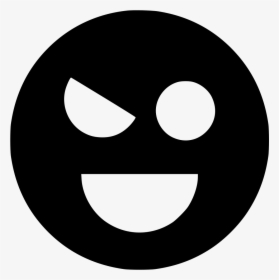 Evil Smile S - Smiley Black And White Icon, HD Png Download, Transparent PNG