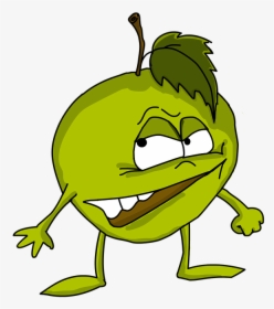 Green,cartoon,hyla,tree Frog,clip - Evil Green Apple, HD Png Download, Transparent PNG