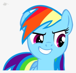 Rainbow Dash S Evil Smile Colored By - My Little Pony Rainbow Dash Crown, HD Png Download, Transparent PNG