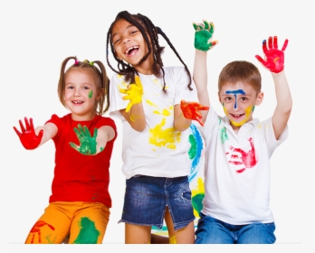 Children Playing With Paint - Children With Paint, HD Png Download, Transparent PNG
