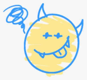 Smile Emoji Watercolor Handpainted Cute Evil Funny, HD Png Download, Transparent PNG