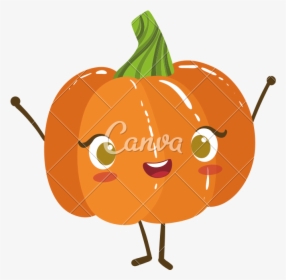 Kawaii Pumpkin Cartoon Icons By Canva - Pumpkin With Arms And Legs, HD Png Download, Transparent PNG