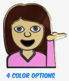 Hey Girl Emoji Pin - Cartoon, HD Png Download, Transparent PNG