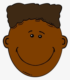 Brown Hair Clipart Boy Head - Black Boy Face Clipart, HD Png Download, Transparent PNG