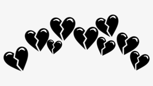 #broken #brokenheart #heart #hearts #tumblr #black - Black Broken Heart Emoji Crown, HD Png Download, Transparent PNG