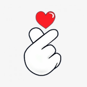Heart Hands Love Ftestickers Stickers Autocollants - Transparent Finger Heart Png, Png Download, Transparent PNG