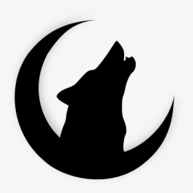 Wolf Howling With Moon Clip A - Moon Wolf Silhouette, HD Png Download, Transparent PNG