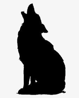#wolf #silhouette - Sitting Howling Wolf Silhouette, HD Png Download, Transparent PNG