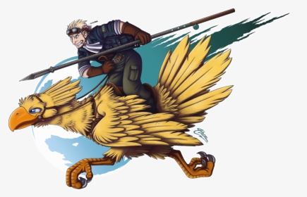 Chocobo Drawing Riding - Final Fantasy Vii Chocobo, HD Png Download, Transparent PNG