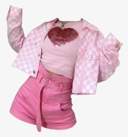 #outfit #outfits #pink #skirt #heart #cute #aesthetic - Aesthetic Pink Outfits, HD Png Download, Transparent PNG