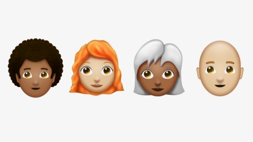 Redhead, Afro, And Bald Emojis - Emoji Afro, HD Png Download, Transparent PNG