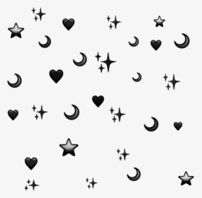Black Emoji Background For Pictures - Black And White Star And Moon, HD Png Download, Transparent PNG