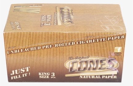 The Original Cones Natural Paper King Size 3 Piece - Box, HD Png Download, Transparent PNG