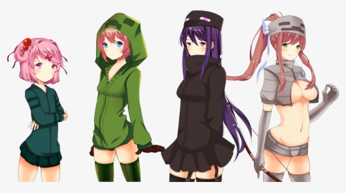 Transparent Minecraft Wallpaper Png - Minecraft Mob Anime Girl, Png Download, Transparent PNG