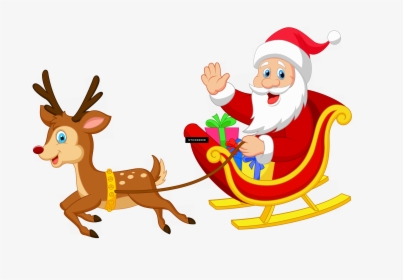 Santa Sleigh Png Meme - Rudolph And Santa Sleigh, Transparent Png, Transparent PNG
