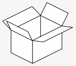 Open Box Clipart - Box Black And White, HD Png Download, Transparent PNG