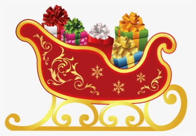 28 Collection Of Sleigh Clipart Transparent - Christmas Sleigh Clipart, HD Png Download, Transparent PNG