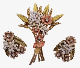 Florenza Harvest Stalk And Flower Bouquet Pin Brooch - Artificial Flower, HD Png Download, Transparent PNG
