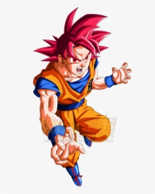 Super Saiyan God Goku Jr Dragonball - Goku Ssj God Png