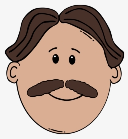 Cartoon Man With Mustache Clip Art At Clker - Clipart Man Face, HD Png Download, Transparent PNG