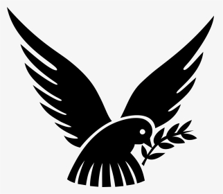 Dove And Olive Branch - Dove Bird Black And White, HD Png Download, Transparent PNG