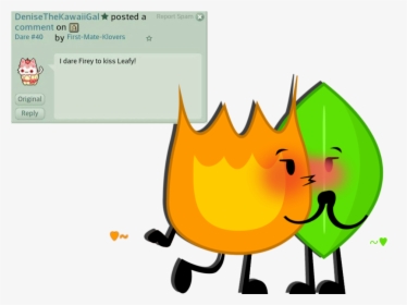 Press Question Mark To See Available Shortcut Keys - Bfdi Firey X Leafy, HD Png Download, Transparent PNG