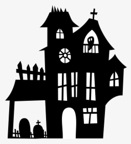 Haunted House Clip Art - Haunted House Clipart Black And White, HD Png Download, Transparent PNG