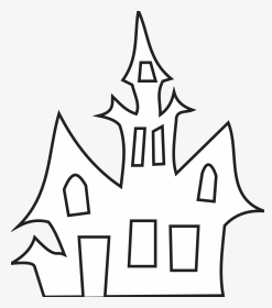 Haunted House Black White Art Boaz Breton Halloween - Free Haunted House Template, HD Png Download, Transparent PNG