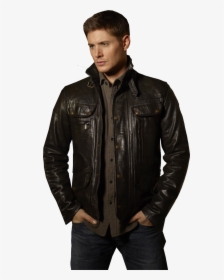 Transparent Sam And Dean Png - Jensen Ackles Leather Jacket, Png Download, Transparent PNG