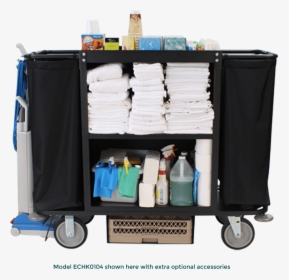 2103 Steel Housekeeping Cart Holding Cleaning Supplies - House Keeping Cleaning Cart, HD Png Download, Transparent PNG