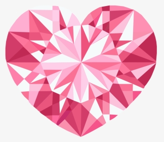 Crystal Vector Watercolor - Pink Crystal Heart Png, Transparent Png, Transparent PNG